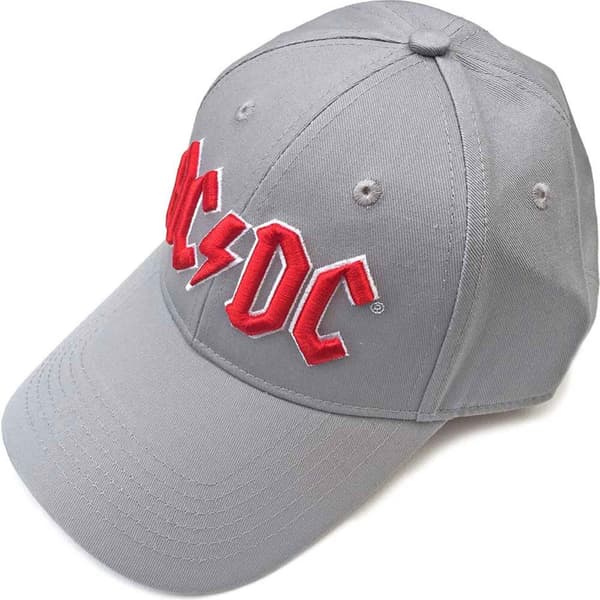 AC/DC Baseball Cap Red Logo Official Grey Strapback One Size