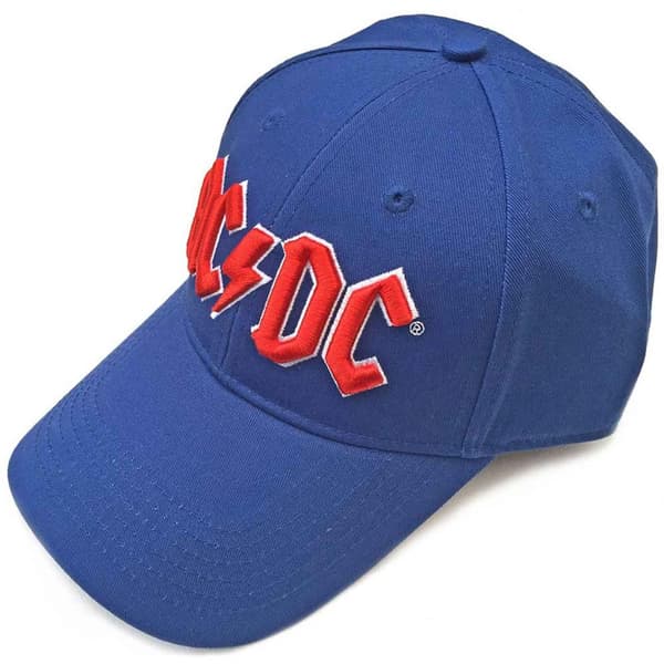 AC/DC Baseball Cap Red Logo Official Mid Blue One Size