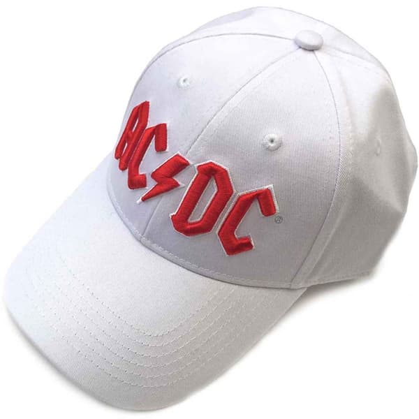 AC/DC Baseball Cap Red Logo Official White One Size