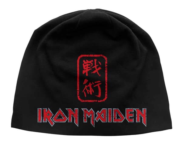 Iron Maiden Beanie Hat Senjutsu Band Logo Official Black jersey One Size