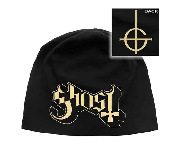 Ghost Beanie Hat Band Logo Official Black Unisex Jersey Print One Size