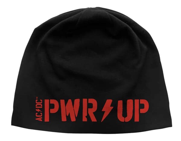 AC/DC Beanie Hat PWR UP Band Logo Official Black jersey print One Size