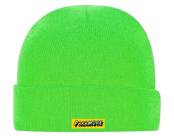 Paramore Beanie Hat Band Logo Official Fluorescent Green One Size