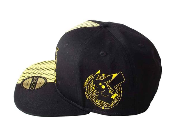 Pokemon Baseball Cap Pikachu Block Japanese Logo Official black Snapback One Size