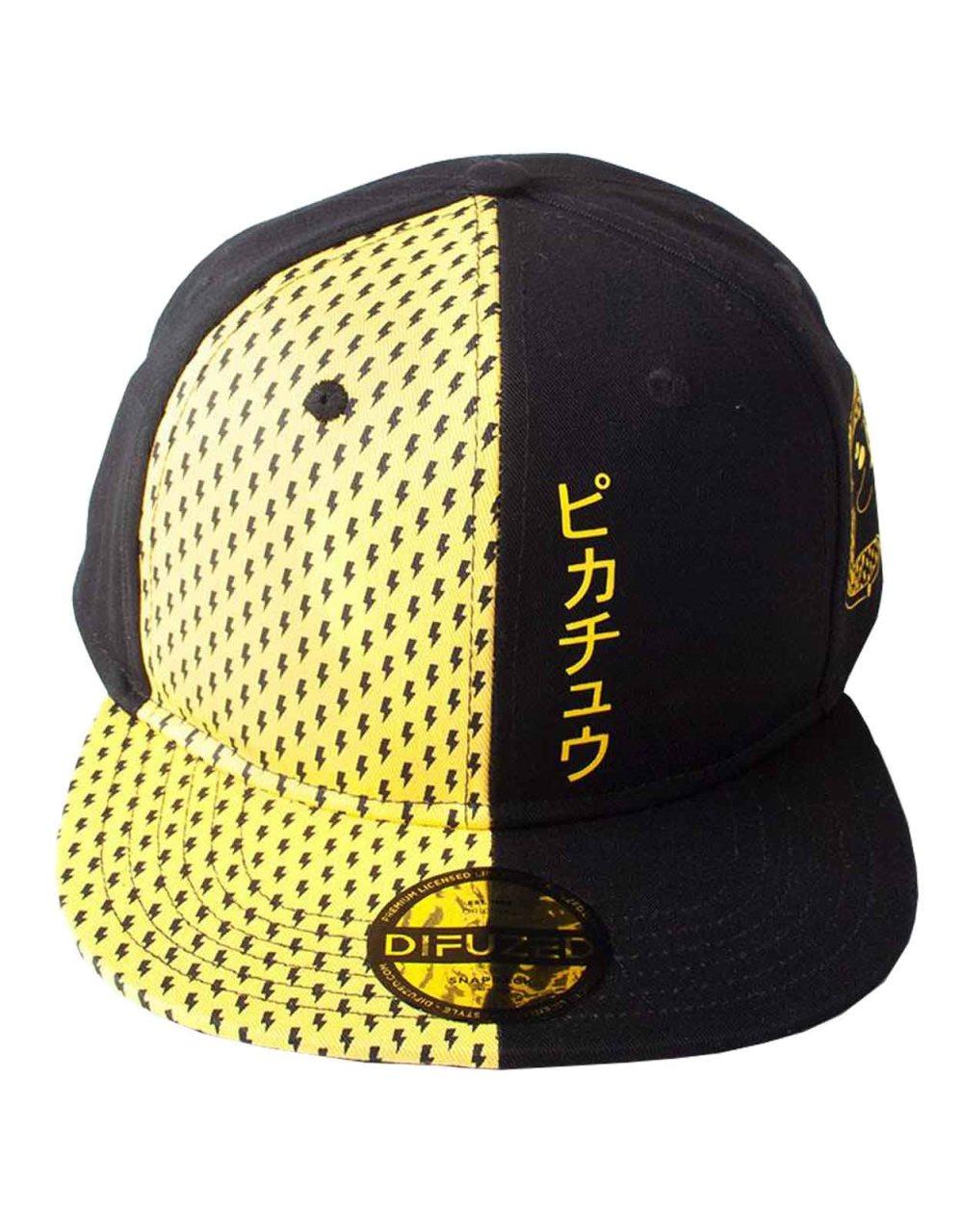 Pokemon Baseball Cap Pikachu Block Japanese Logo Official black Snapback One Size