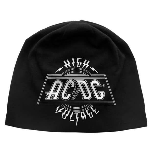 AC/DC Beanie Hat Cap High Voltage Classic Album Logo Official Black One Size One Size