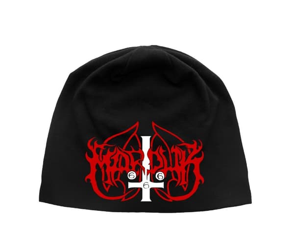 Marduk Beanie Hat Cap Band Logo Official Black jersey print Taglia unica
