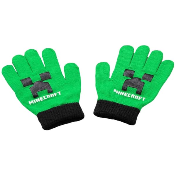 Minecraft Creeper Hat And Gloves Set | Green/Black | One Size | CDON