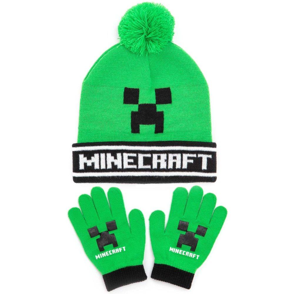 Minecraft Set med hatt och handskar för krypskyttar