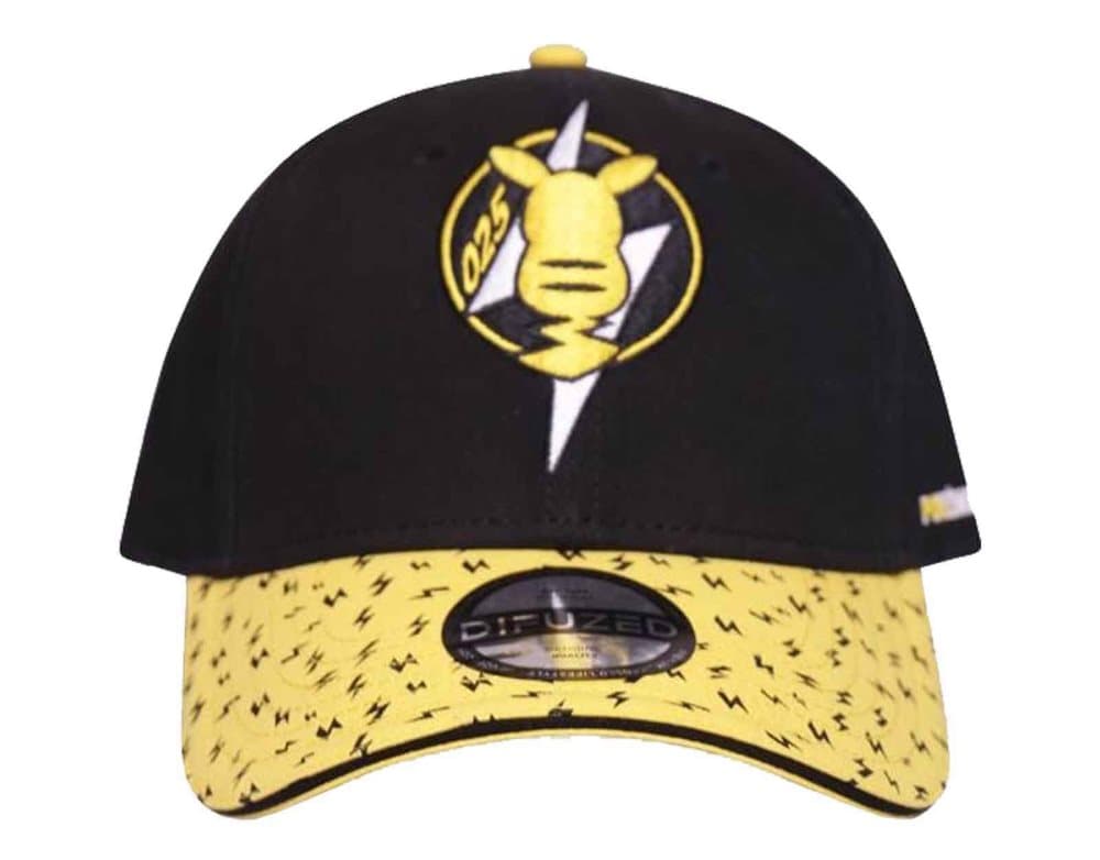 Pokemon Baseball Cap Pika Badge Official Black Adjustable One Size