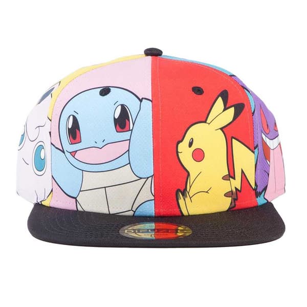 Pokemon Baseball Cap Pop Art Pikuchu Squirtle Official Snapback One Size