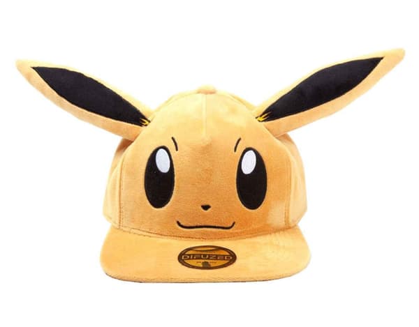 Pokemon Baseball Cap Eevee Plush with Ears Novelty Official Brown Snapback One Size