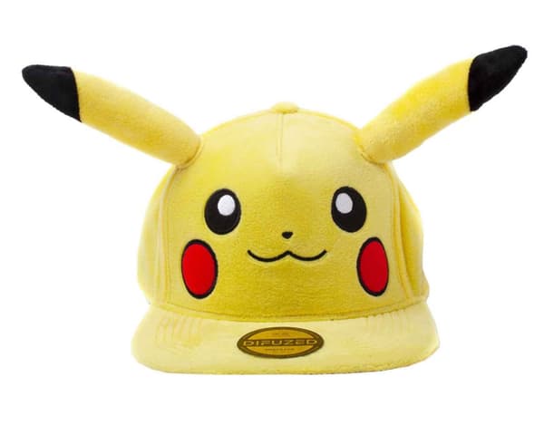 Pokemon Baseball Cap Pikachu with Ears Official Nintendo Yellow Snapback One Size