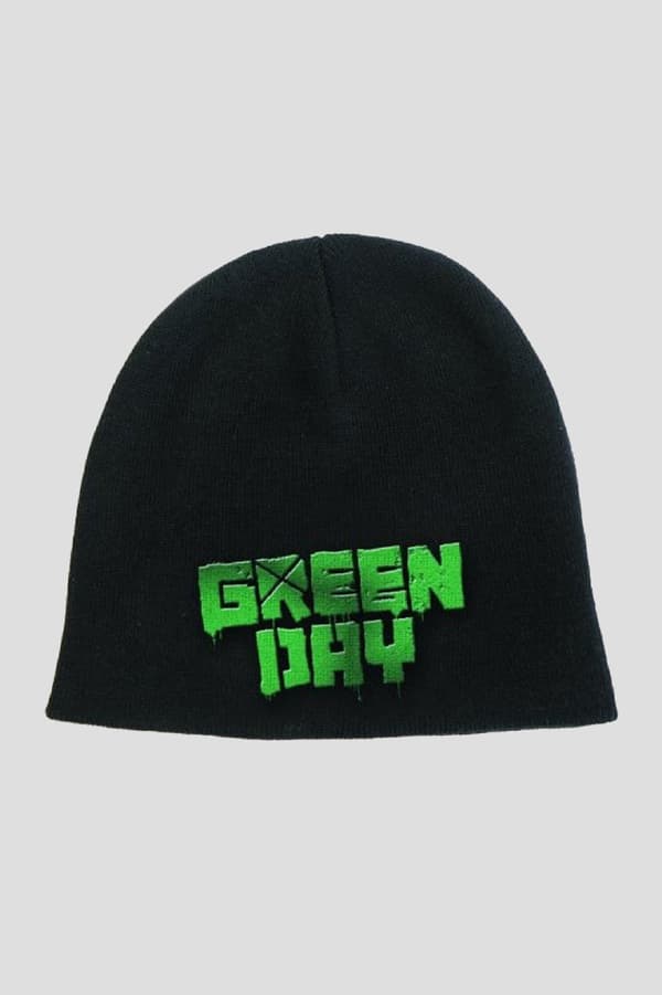 Green Day Beanie Hat Cap band Logo american idiot Official black One Size