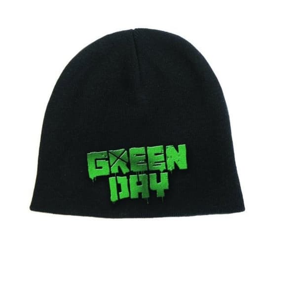 Green Day Beanie Hat Cap band Logo american idiot Official black One Size