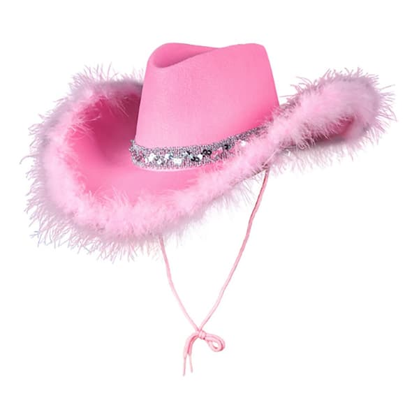 Lyserød Cowboyhat med Plys