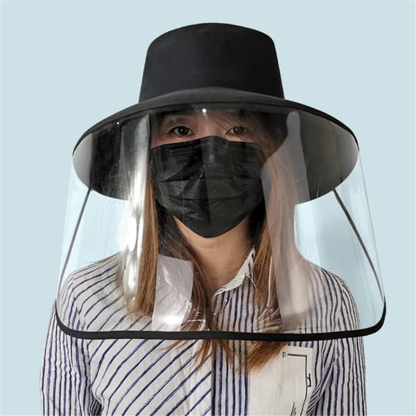 Puhdas musta irrotettava suojahattu Sumunestohattu Pölytiivis kasvojensuojaus Fisherman Cap