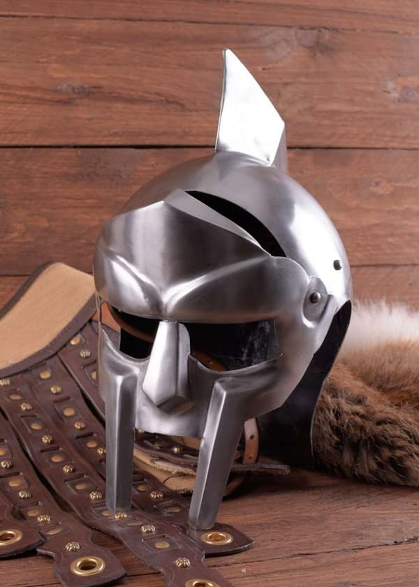 Gladiatorhjälm Maximus i stål och läder - från filmen "Gladiator"