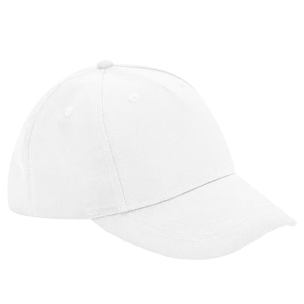 Beechfield Childrens/Kids ekologisk bomull 5 Panel Baseball Cap White One Size
