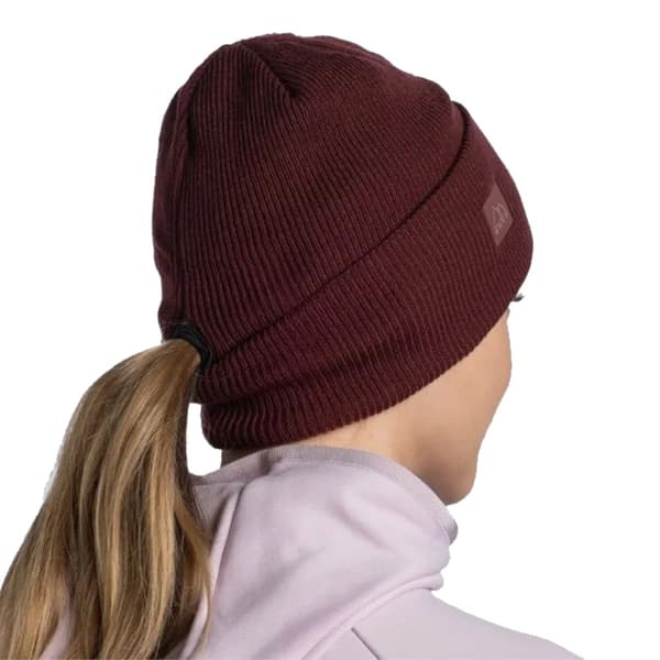 Buff Crossknit Beanie 1264834161000, mössa, Unisex, vinröd, Storlek: One size
