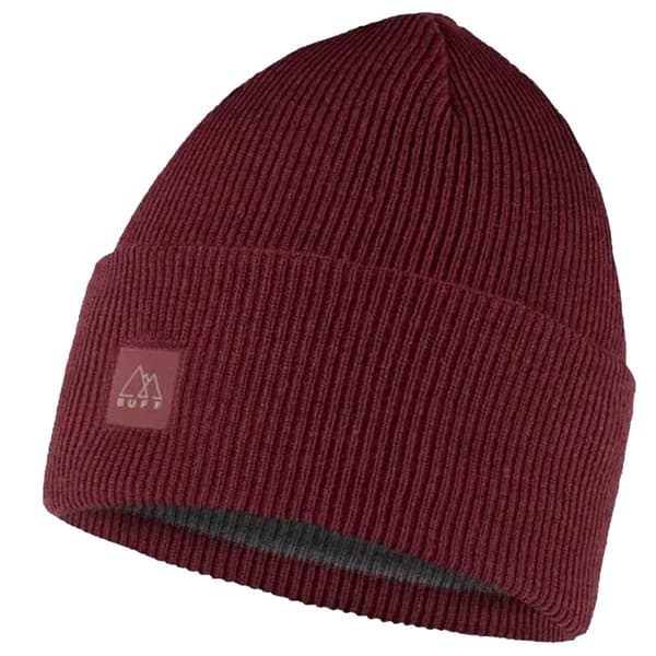 Buff Crossknit Beanie 1264834161000, mössa, Unisex, vinröd, Storlek: One size