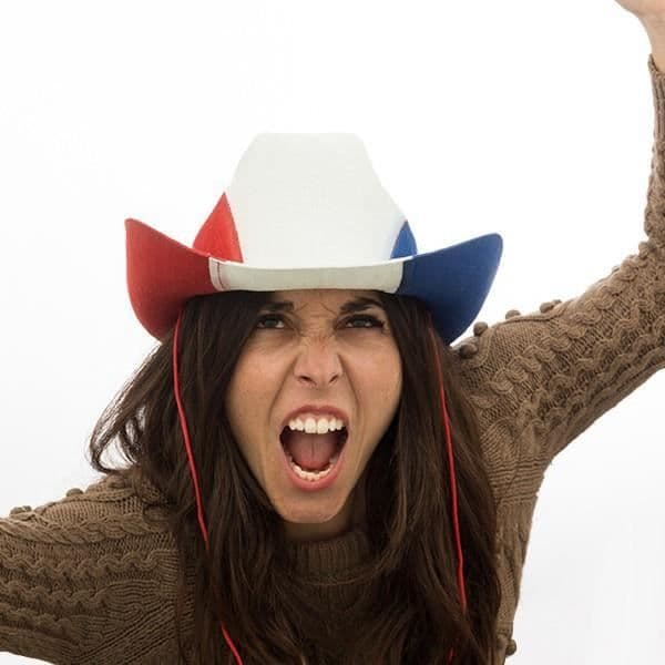 Cowboyhatt med franska flaggans färger - Supporter