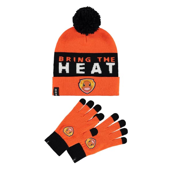 Pokemon Charizard Beanie And Knitted Gloves Gift Set One Size