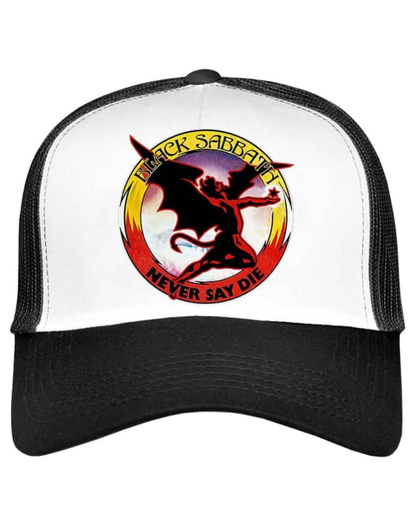 Black Sabbath Baseball Cap Never Say Die Official Black Trucker Unisex One Size
