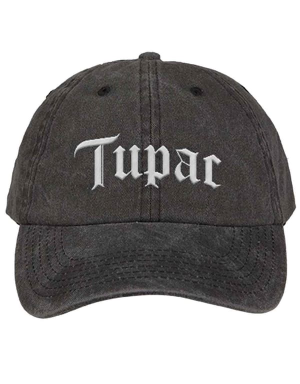 Tupac 2PAC Baseball Cap Gothic Logo Official Charcoal Grey Unisex One Size