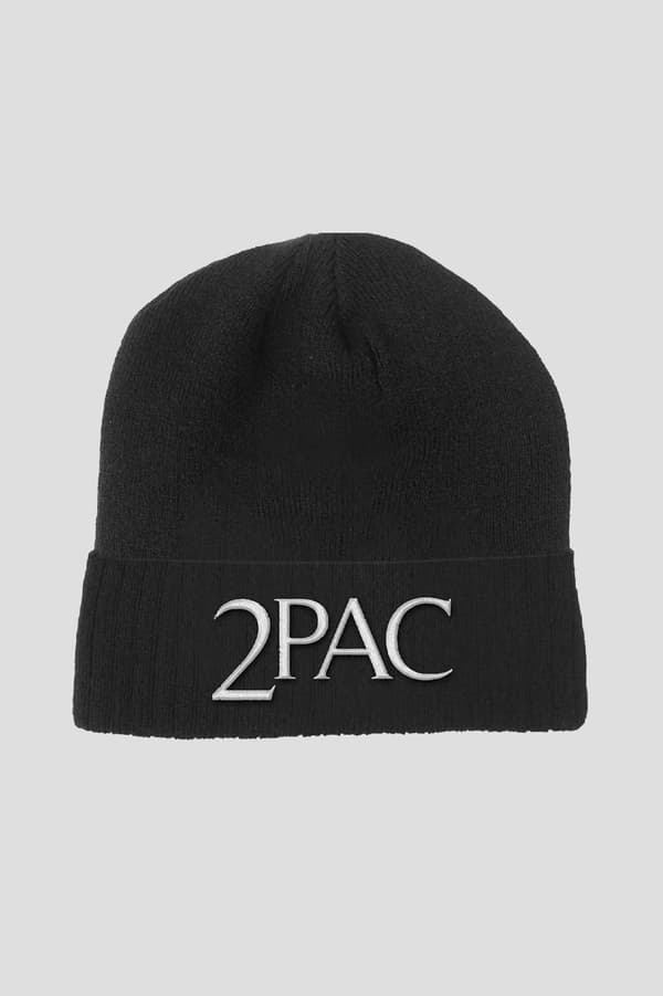 Tupac 2PAC Beanie Hat Logo Official Black Unisex One Size