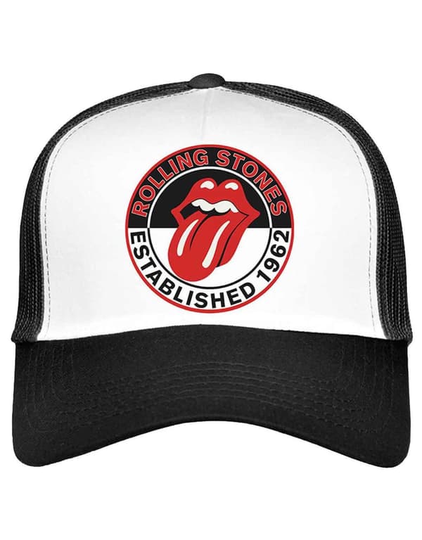 The Rolling Stones Baseball Cap Est 1962 Official Black trucker Unisex Taglia unica
