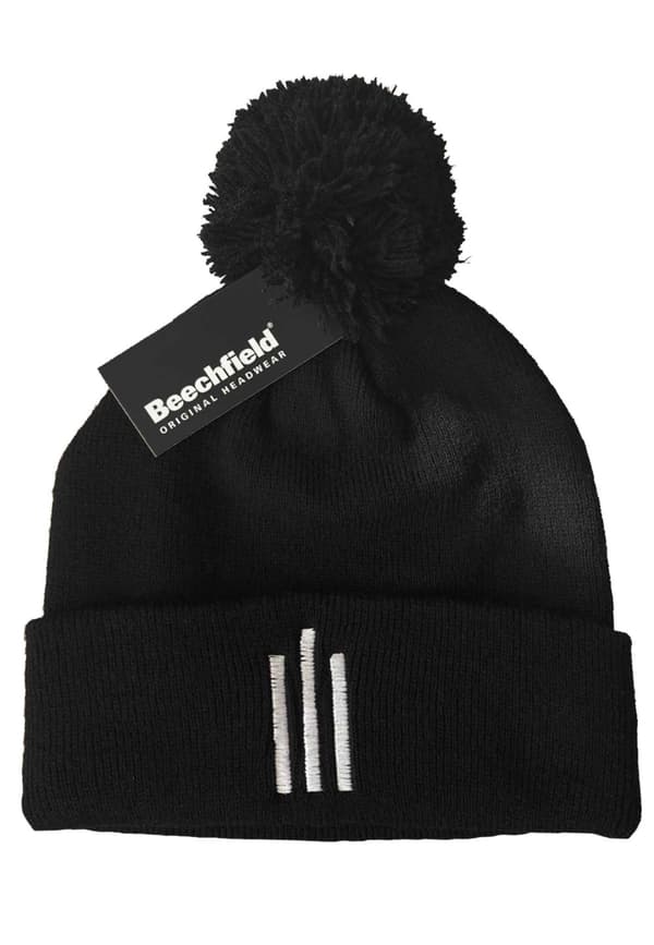 Lower Than Atlantis Beanie Hat Stripes Band Logo Official Black One Size