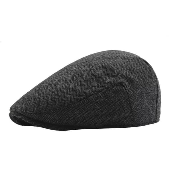 Herre baret kasket fint mønster sort brun grå gatsby Sort One-size