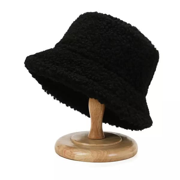 Varm fiskelue i plysj lue i ull unisex teddymateriale
