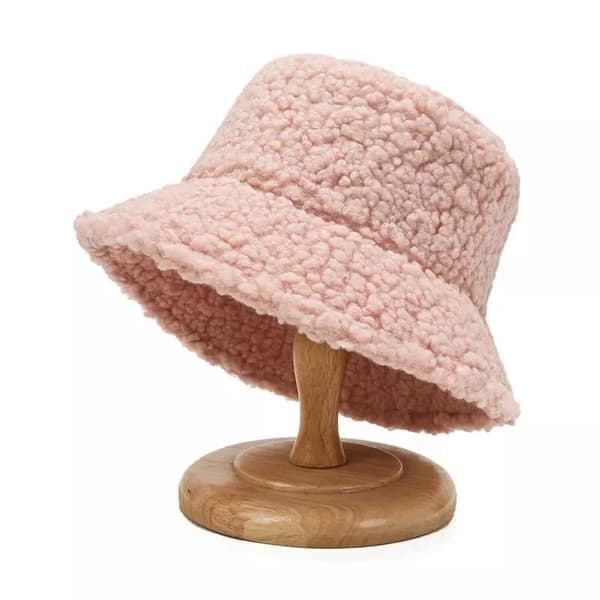 Varm fiskelue i plysj lue i ull unisex teddymateriale