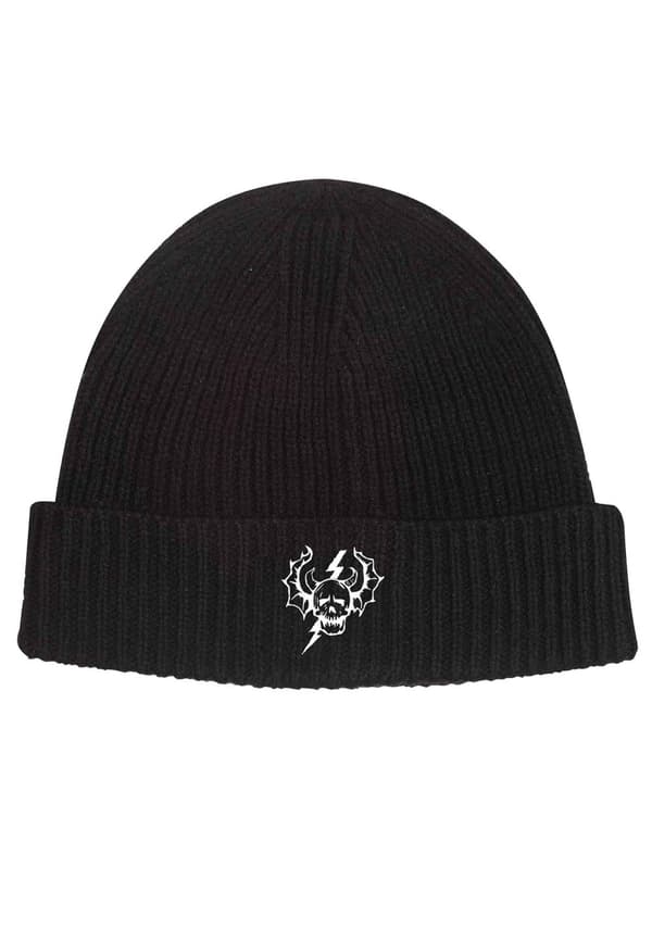 Stranger Things Beanie Hat Hellfire Club Front Logo Print Girls Womens Black One Size