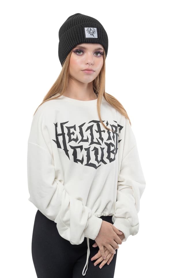Stranger Things Beanie Hat Hellfire Club Front Logo Print Girls Womens Black One Size