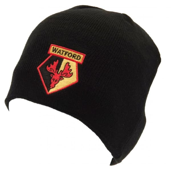 Watford FC Crest Beanie Black/Red/Yellow One Size