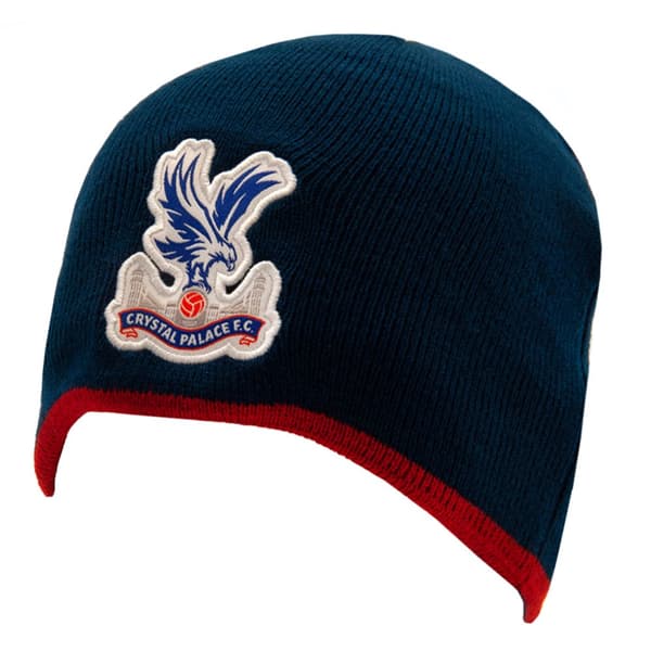 Crystal Palace FC Crest Beanie Navy Blue/Red One Size