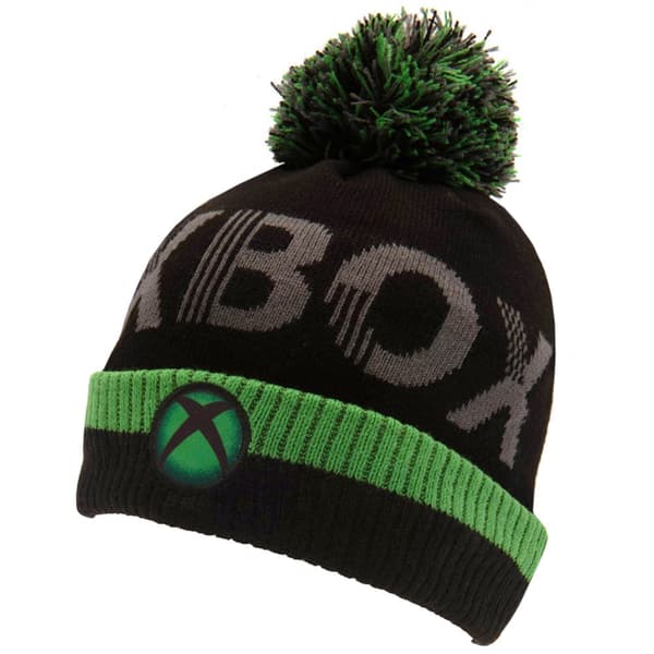 Xbox Childrens/Kids Bobble Logo Beanie Black/Green One Size
