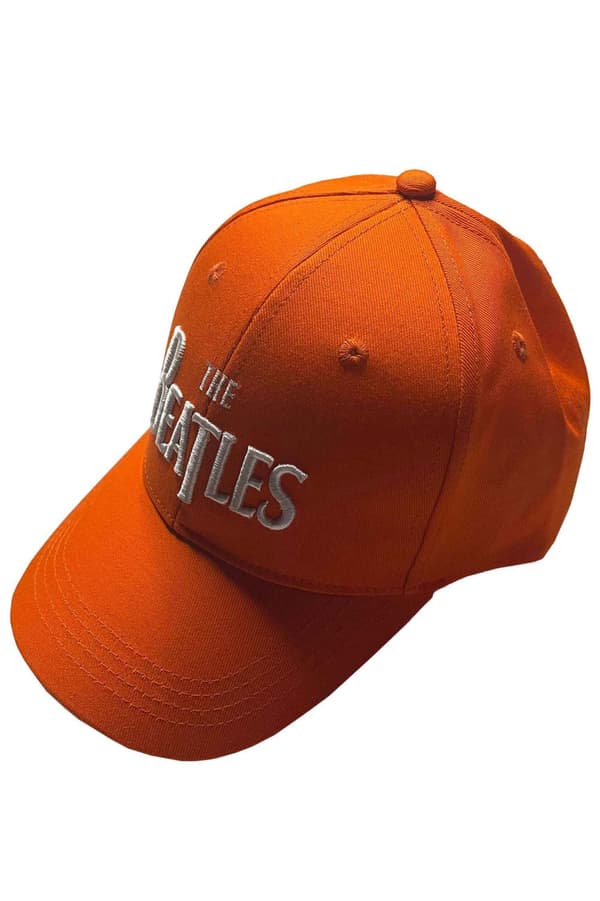 The Beatles Baseball Cap White Drop T Band Logo Official Orange One Size