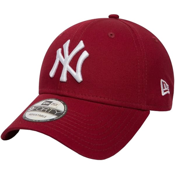 New Era 9FORTY New York Yankees MLB League Essential Cap 80636012, basebollkeps, Man, vinröd, Storlek: OSFM