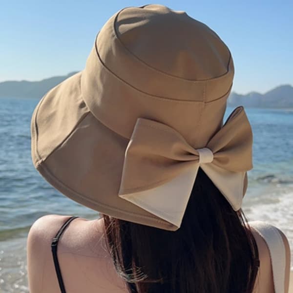 Sommar bowknot bucket hatt