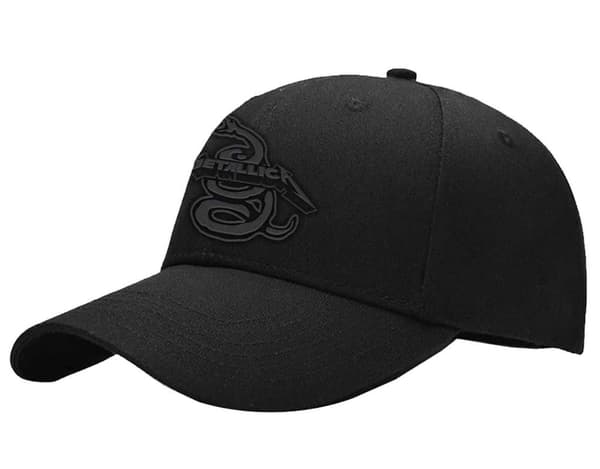 Metallica Baseball Cap Black Album Snake Band Logo Official Black One Size