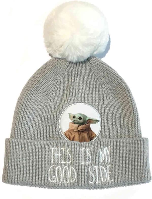 Star Wars: The Mandalorian - "This is my Good Side" grå och vit mössa