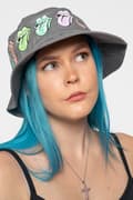 Miniatyrbild 3 av 4: The Rolling Stones Bucket Hat Multi Tongue Pattern Official Unisex Grey