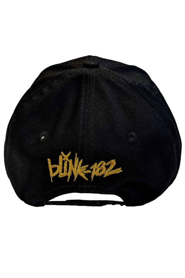 Blink-182 Baseball Cap Yellow Six Arrow Smile Band Logo Official Black One Size