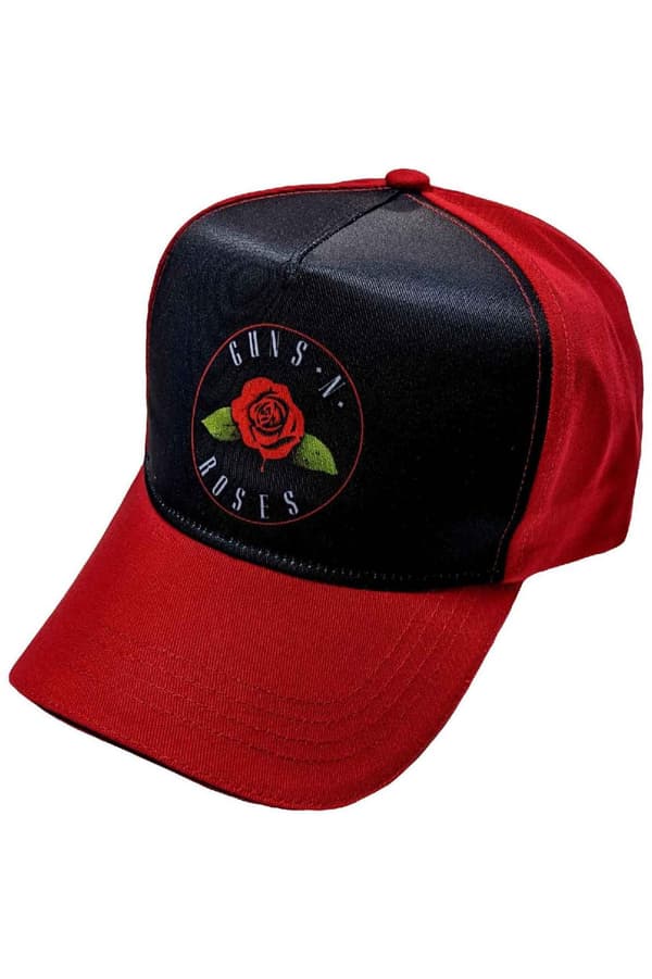 Guns N' Roses Baseball Cap Rose Band Logo Official Red & Black One Size
