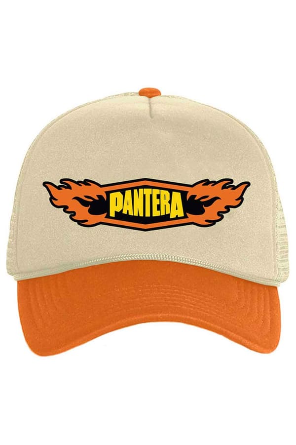Pantera Baseball Cap Flames Logo Official Sand Trucker One Size