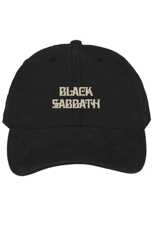 Black Sabbath Baseball Cap Text Band Logo Official Black One Size